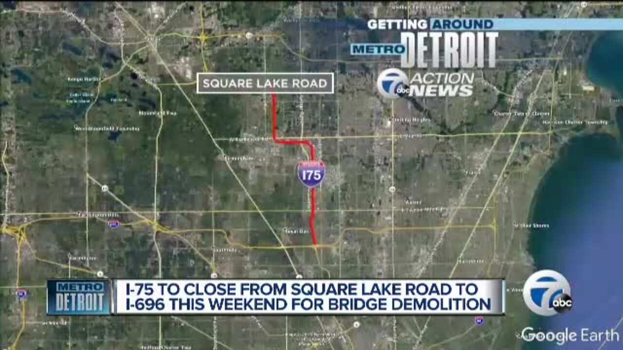 Both directions of I-75 closing between I-696 and Square Lake this weekend