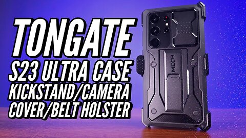 Tongate Galaxy S23 Ultra Case With Kickstand Camera Cover and Belt Holster