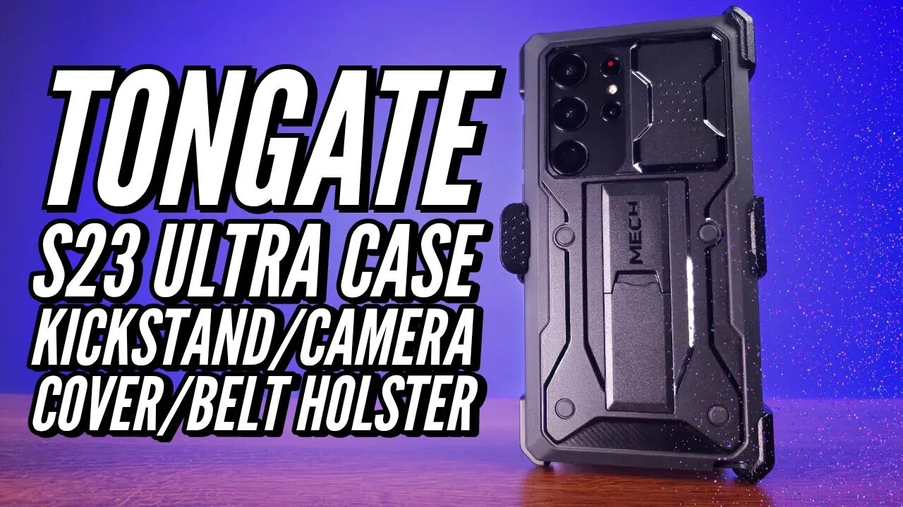 Tongate Galaxy S23 Ultra Case With Kickstand Camera Cover and Belt Holster
