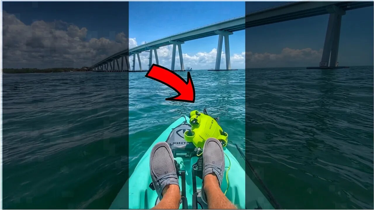 Underwater Drone Fishing From Kayak. Found 500 pound fish & sunken treasure !