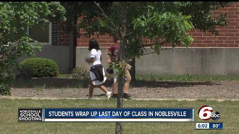 Final day of dismissal of school year for students at Noblesville West Middle School