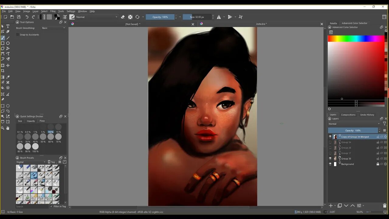 Painting process Krita