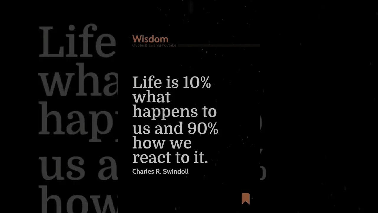 Life Is 10% What Happens To Us And 90% How We Re... | Wisdom Quote By The Author Charles R. Swindoll