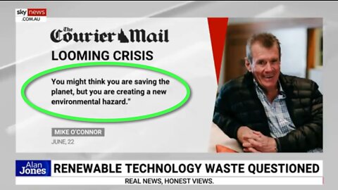 SKY NEWS AU: Politicians silent on renewables technology waste ending up in landfill