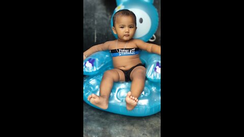 Cute baby ready for swimming