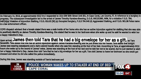 Woman wakes up to stalker at end of bed