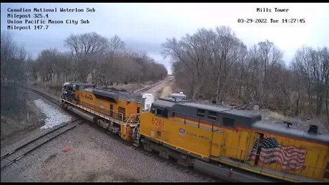 NB UP Manifest with UP1989 Leading at Mills Tower on March 29, 2022 #Steel Highway#