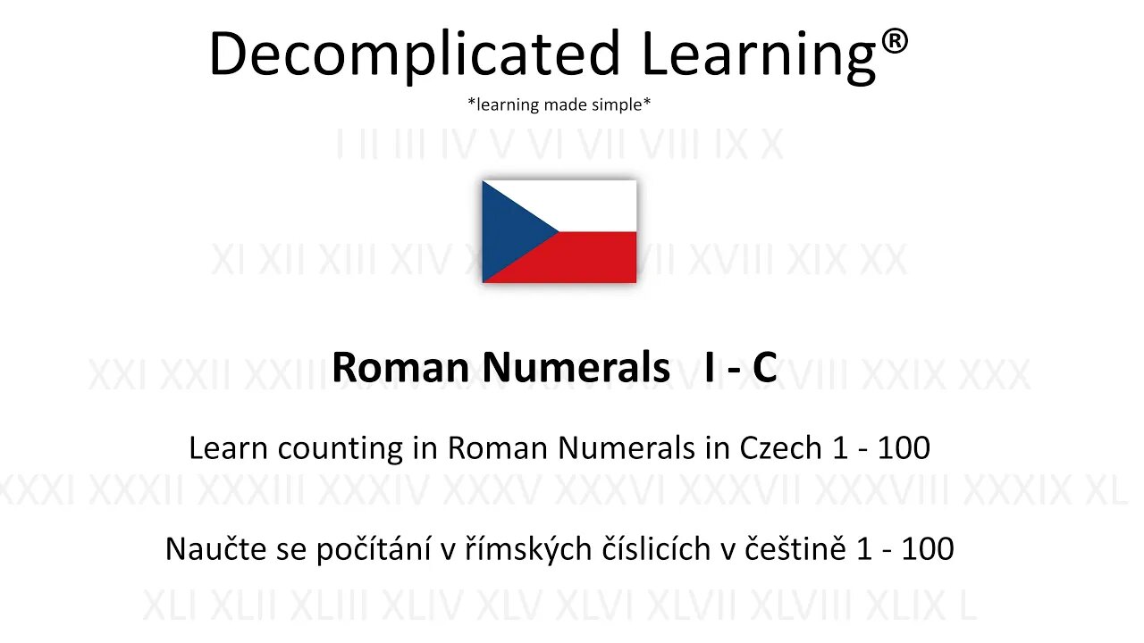 Counting with Roman Numerals Czech