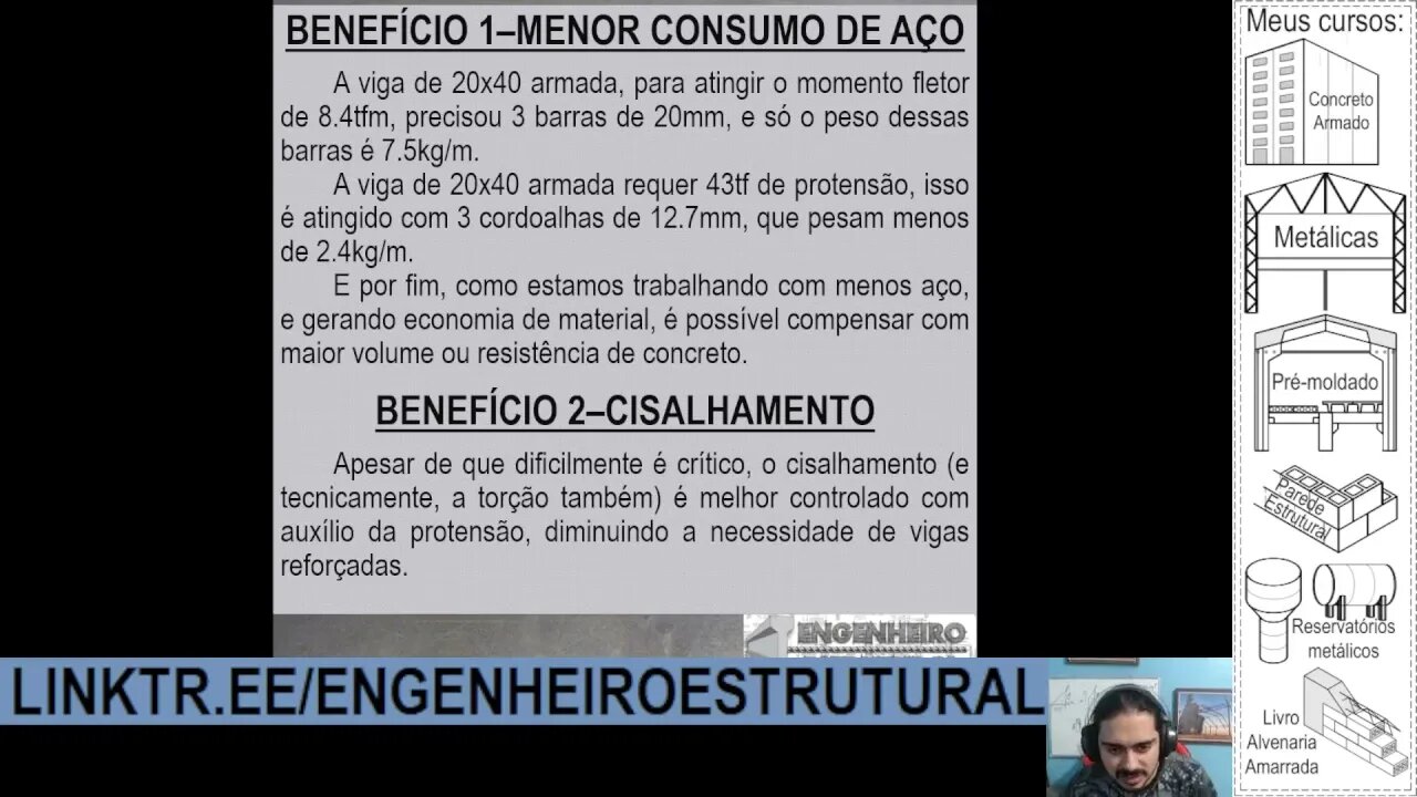 Protensão sozinha não funciona para grandes vãos - Eng. Estrutural