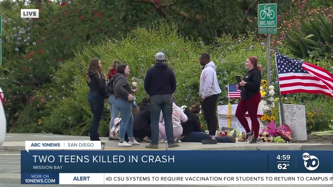 Two teenagers killed in Mission Bay crash