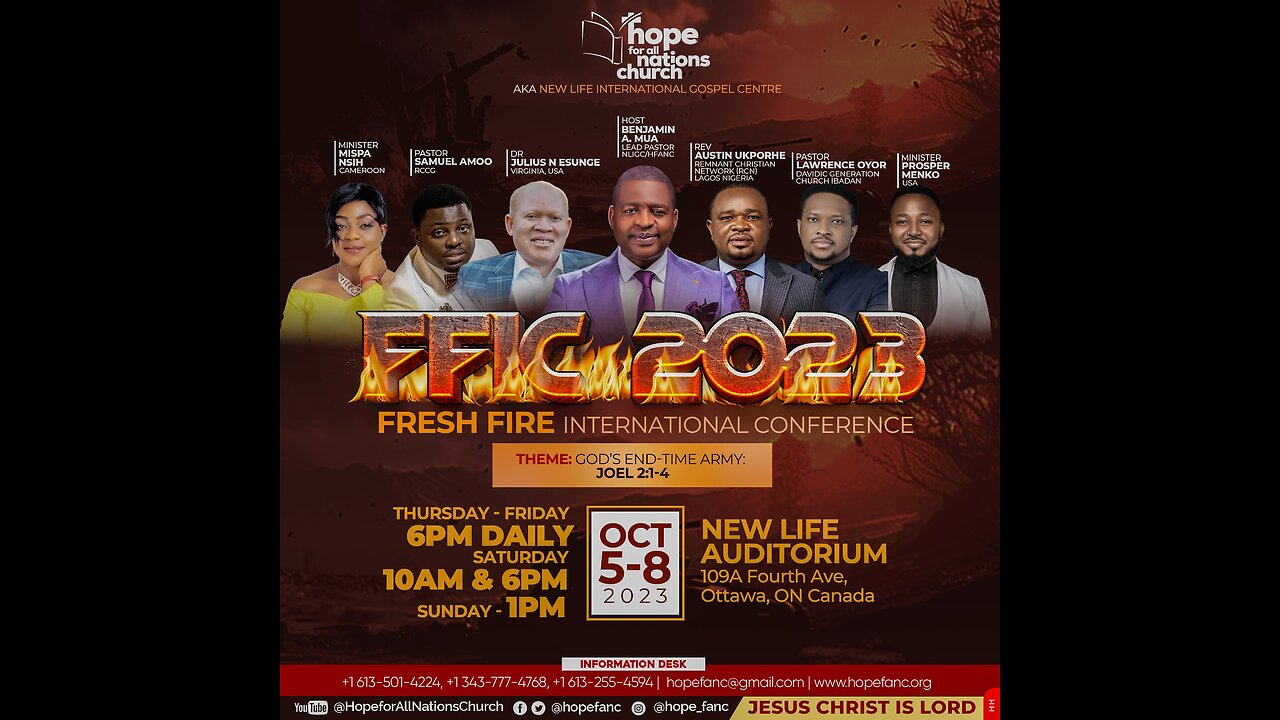 FRESH FIRE INTERNATIONAL CONFERENCE PROMO VIDEO, OTTAWA, CANADA, OCTOBER 5-8, 2023
