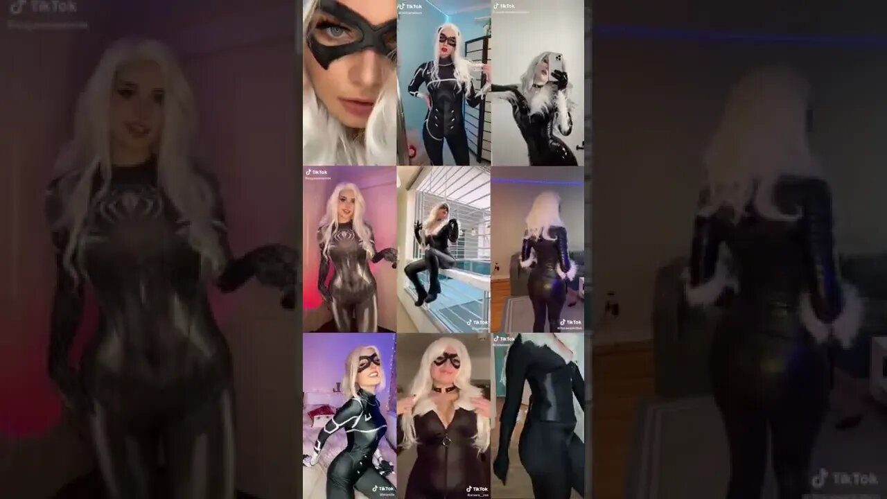 Best 9 Spiderman Black Cat Tiktok Cosplay Challenge (Marvel Comics) 🕷😼 #1 #shorts