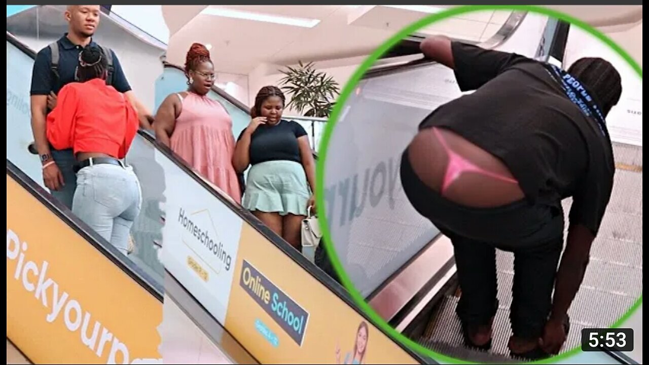 MAN THONG PANT PRANK ON THE ESCALATOR