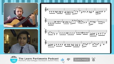 Nicola Pignatiello realizes Fenaroli Partimento Book IV No. 2 with his guitar on the show