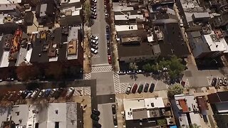 Drone footage of empty Patterson Park during COVID-19 pandemic