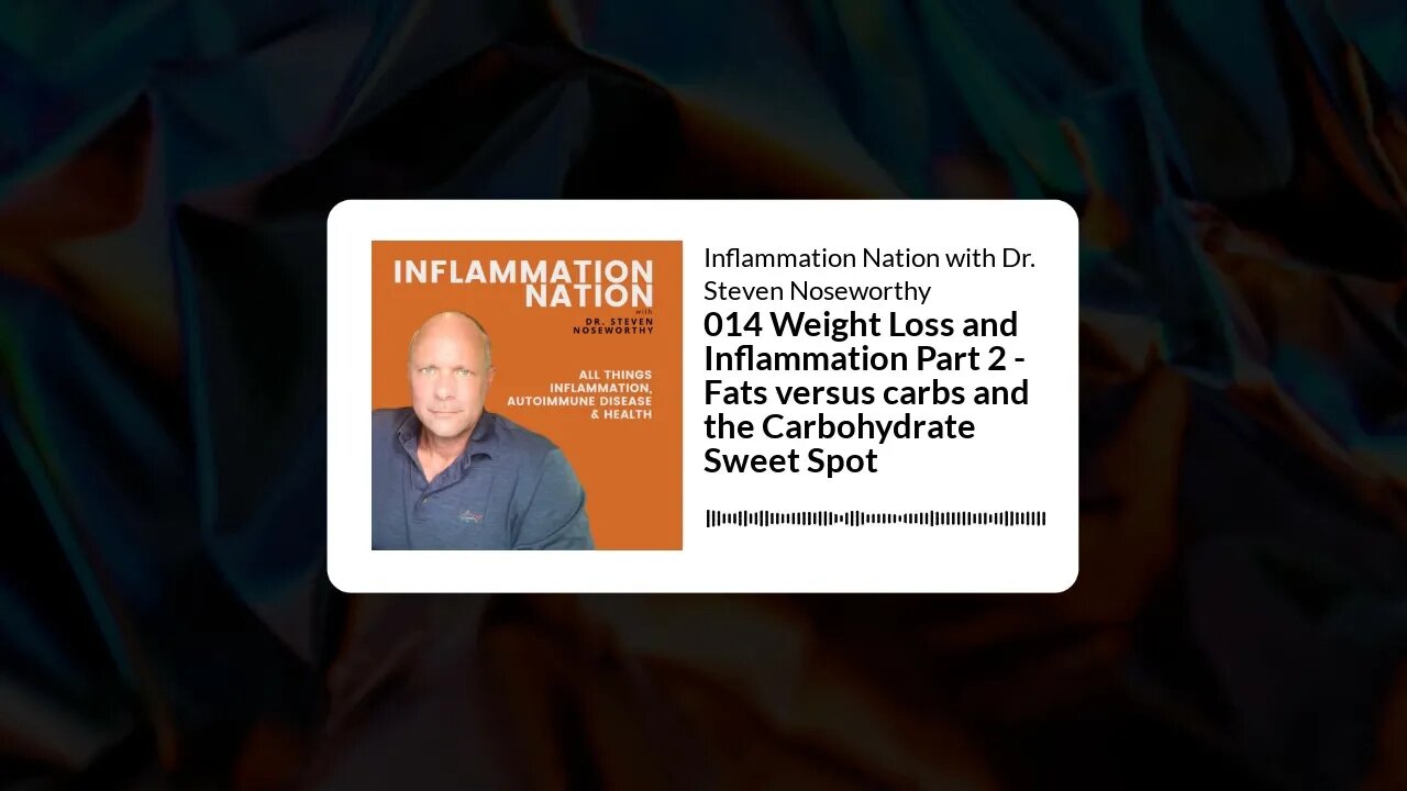 Inflammation Nation with Dr. Steven Noseworthy - 014 Weight Loss and Inflammation Part 2 - Fats...