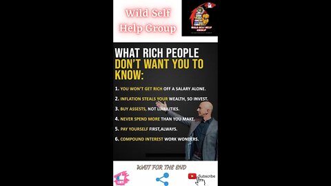 🔥What rich people don't want you to know🔥#shorts🔥#viralshorts🔥#motivation🔥#wildselfhelpgroup🔥