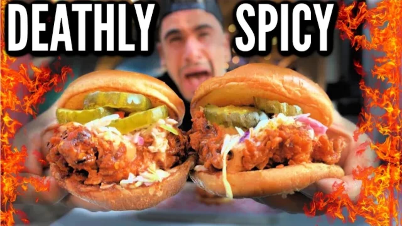 DEATHLY SPICY NASHVILLE HOT CHICKEN CHALLENGE (With Ghost Pepper & Carolina Reaper) Chicken Sandwich