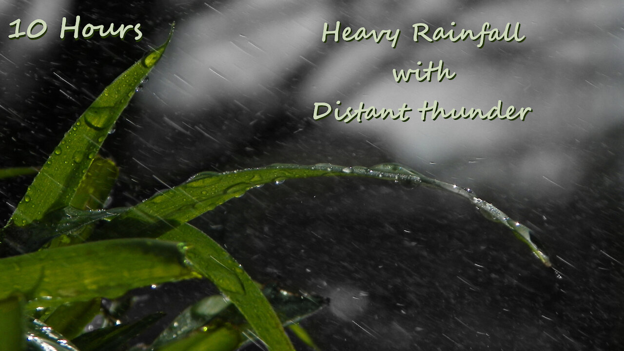 10 Hours - Heavy Rain with Distant Thunder, Sounds for Sleep and relaxation