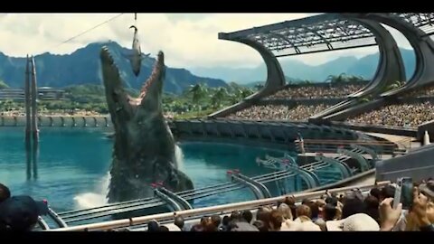 Mosasaurus Feeding Show Scene - Jurassic World (2015) Movie Clip HD