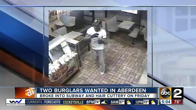 2 burglars wanted in Aberdeen