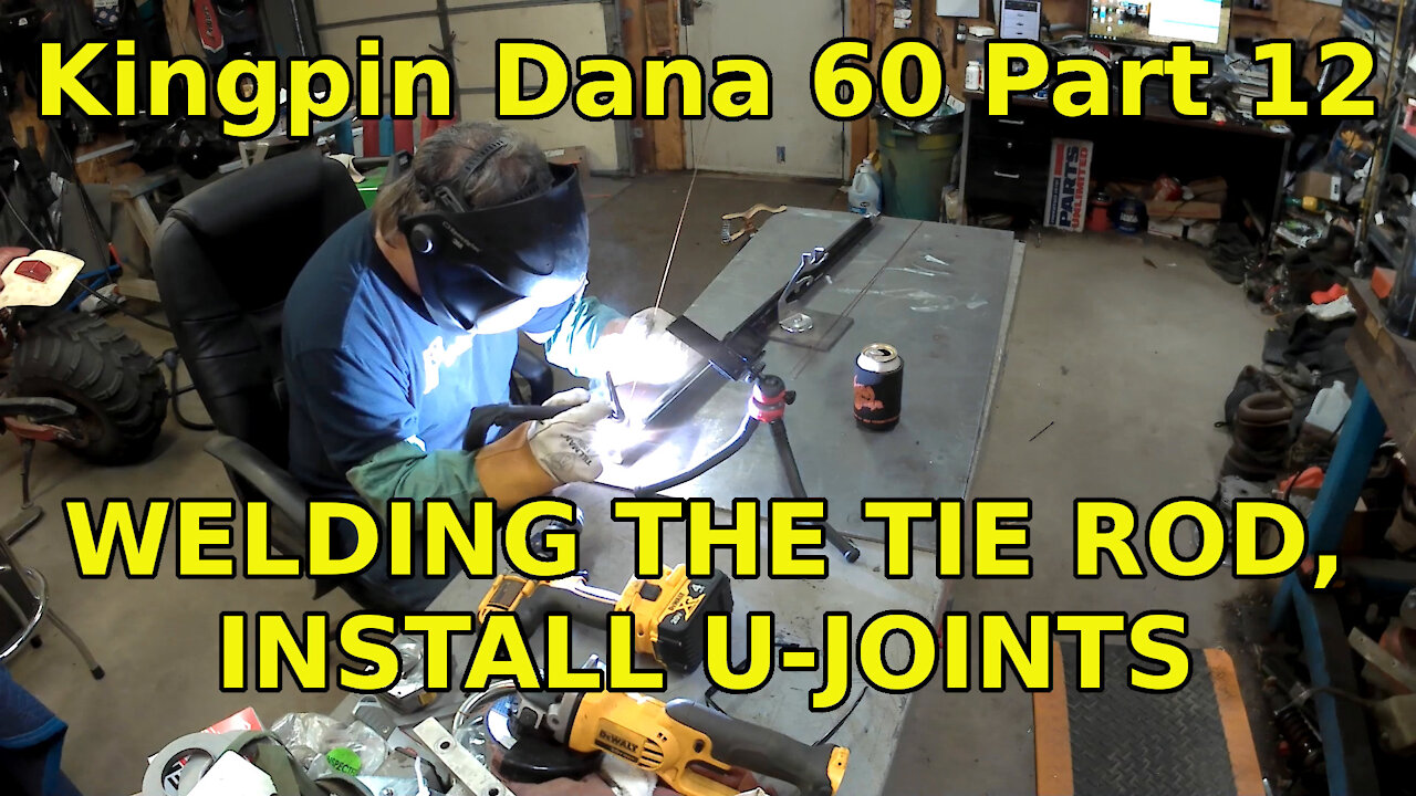 Kingpin Dana 60 for a CJ7 Part 12: Welding the tie rod, u-joint install