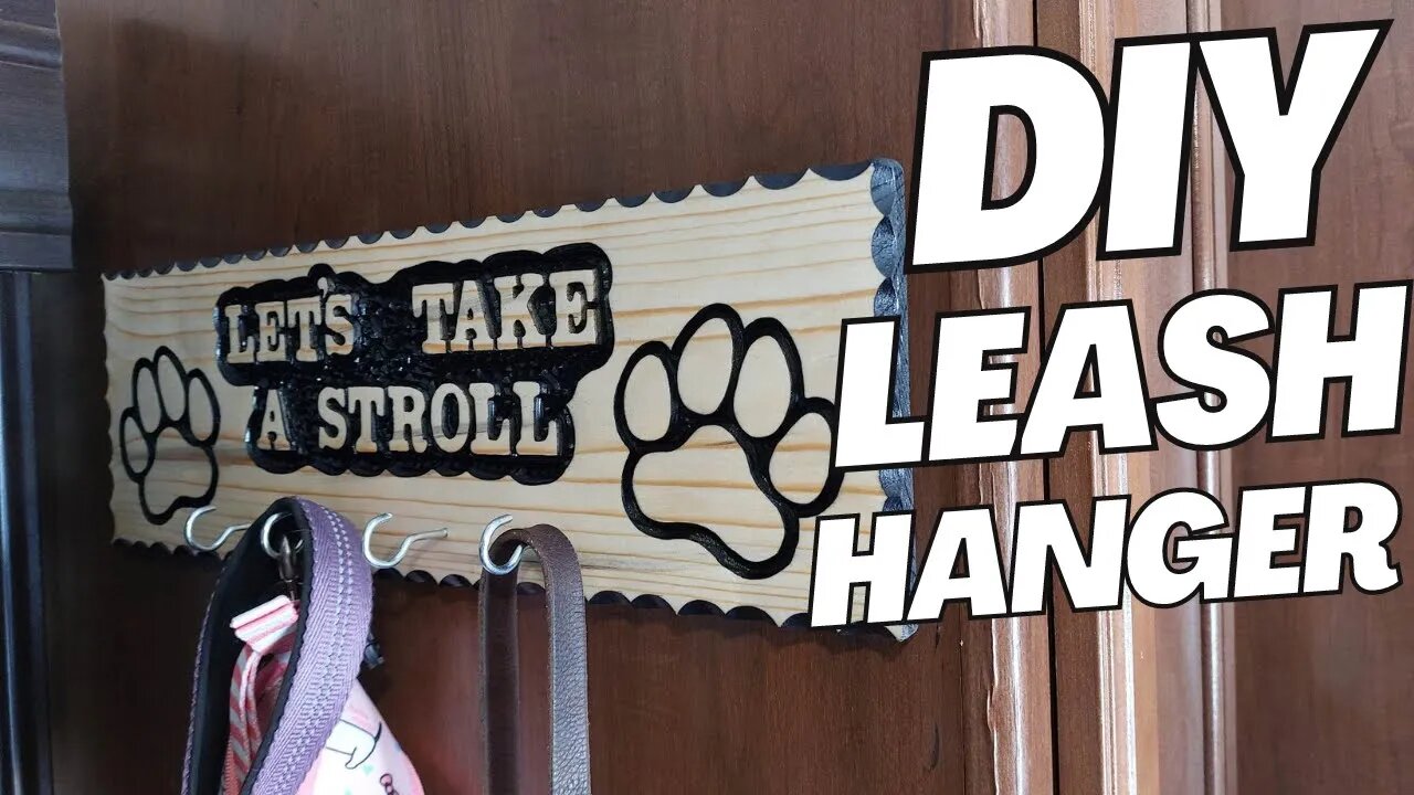 Hand Carved Dog Leash Hanger