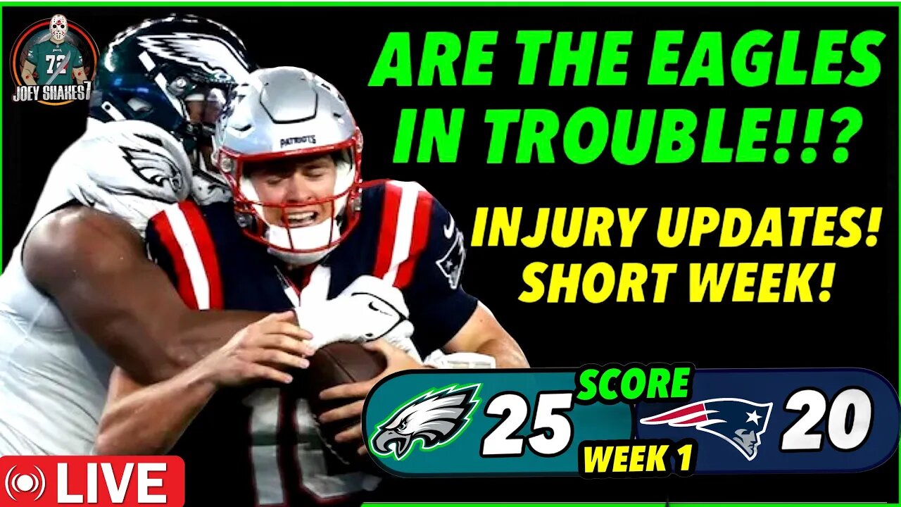 ARE THE EAGLES IN TROUBLE! LINEBACKERS COOKED! INJURY UPDATES! EAGLES RECAP Q & A! SHORT WEEK!