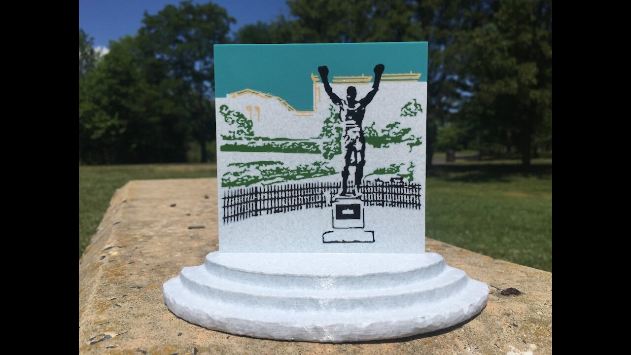 Rocky Statue 3D Printed Silhouette