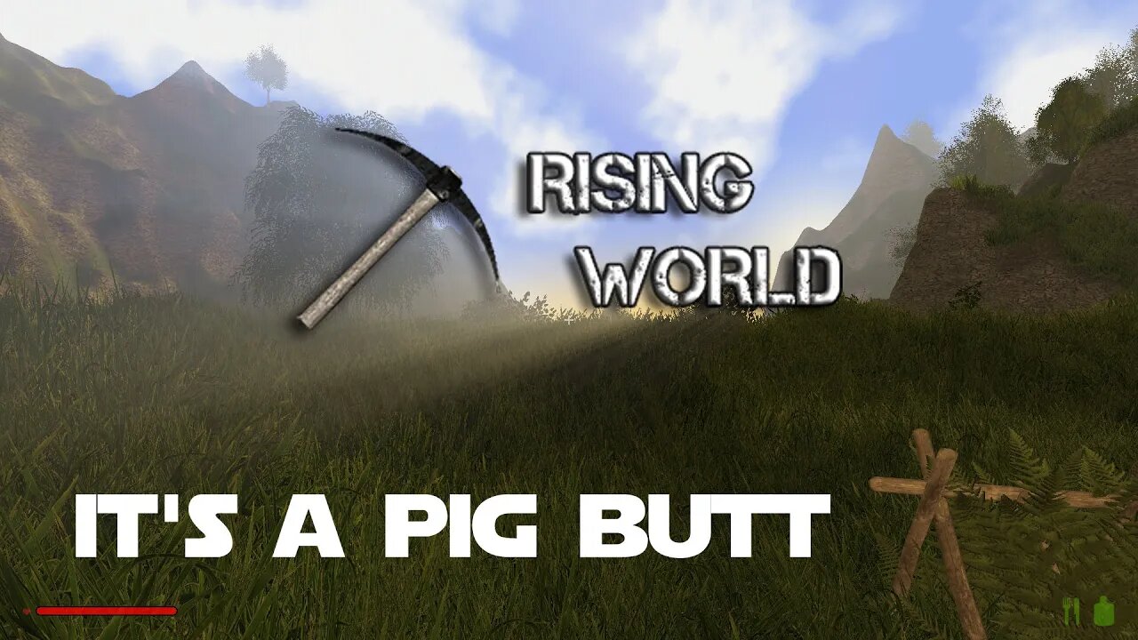 Rising World Ep 1 - Getting Started is a Pig's Butt - Day 1 Survival Guide