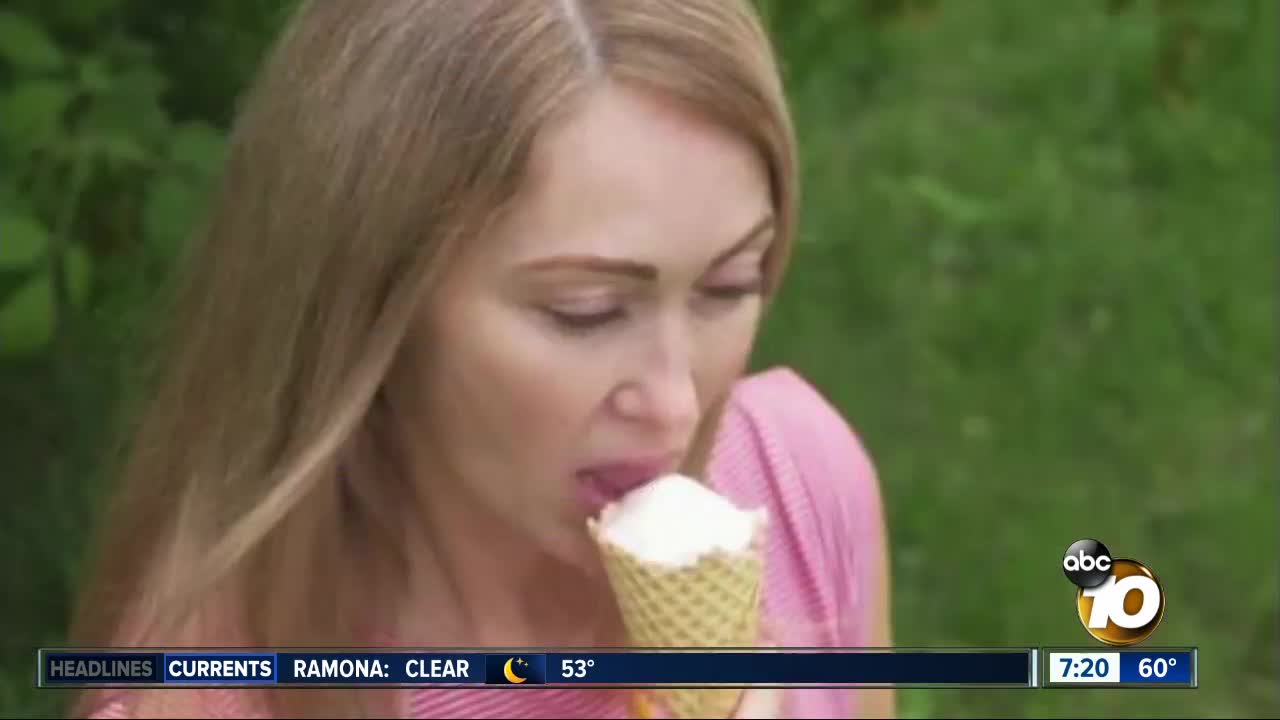 Women advised not to lick ice cream?