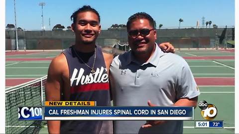 Cal freshman injures spinal cord in San Diego