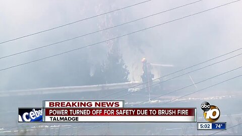 Talmadge brush fire forces power outage for 4,000 customers