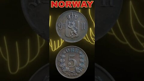 Norway 5 ore 1899.#shorts #coinnotesz