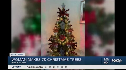 Woman makes 78 Christmas trees for nursing home residents