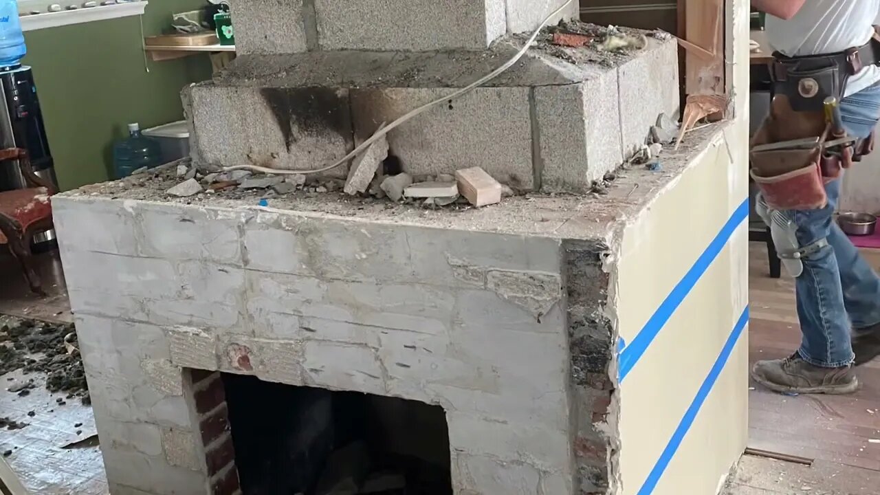 We tore out our chimney! 😱😱😱