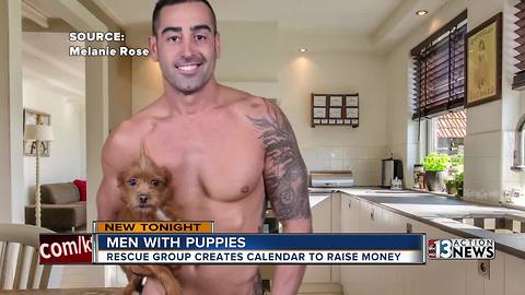 Men with puppies calendar