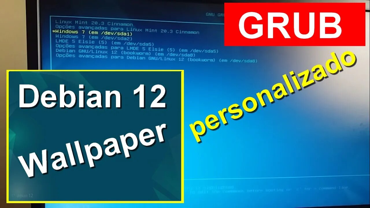 Grub Personalizado com a Imagem de Fundo do Grub do Debian 12. Como fazer isso?