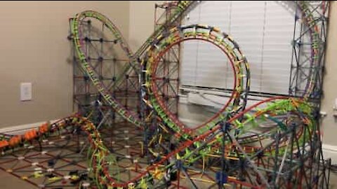 Guy builds roller coaster in his living room!