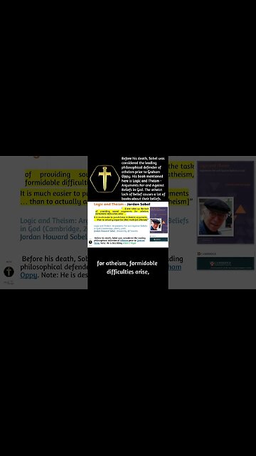 Jordan Sobel - Atheism requires faith to defend #shorts