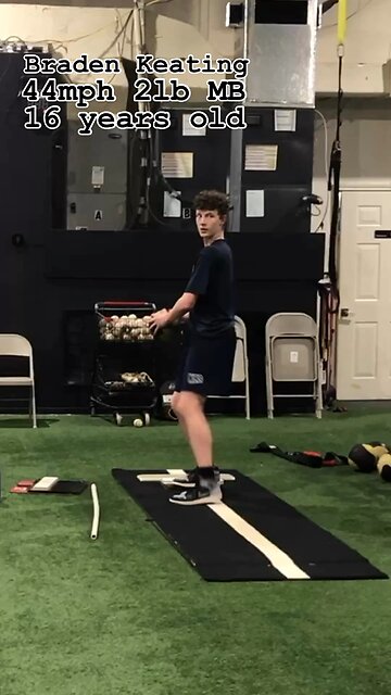 Braden Keating 44mph 2lb Med Ball Throw
