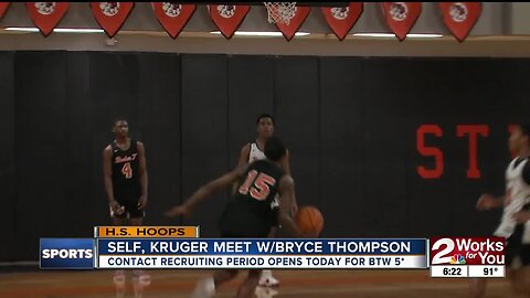 Bill Self, Lon Kruger, Shaka Smart check out Bryce Thompson on first day coaches can make contact with recruits this period