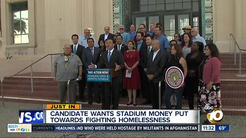 Group wants stadium money for homeless, hep A