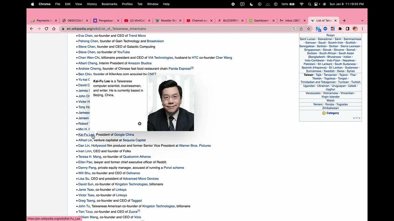 LIST OF TAIWANESE AMERICAN HERE !!! --- FRANSISCA SIM