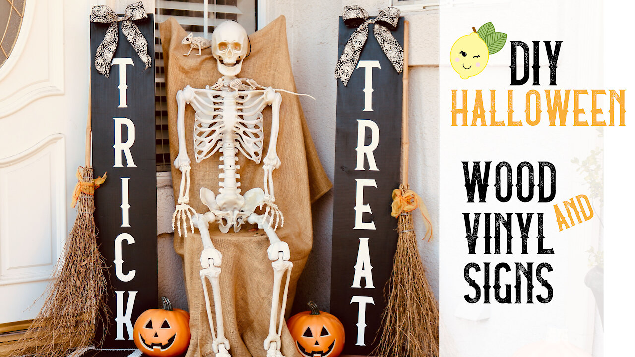How to Make Trick or Treat Porch Yard Signs for Halloween