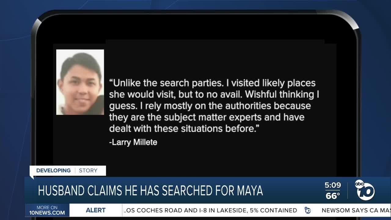Husband claims he has looked for missing wife
