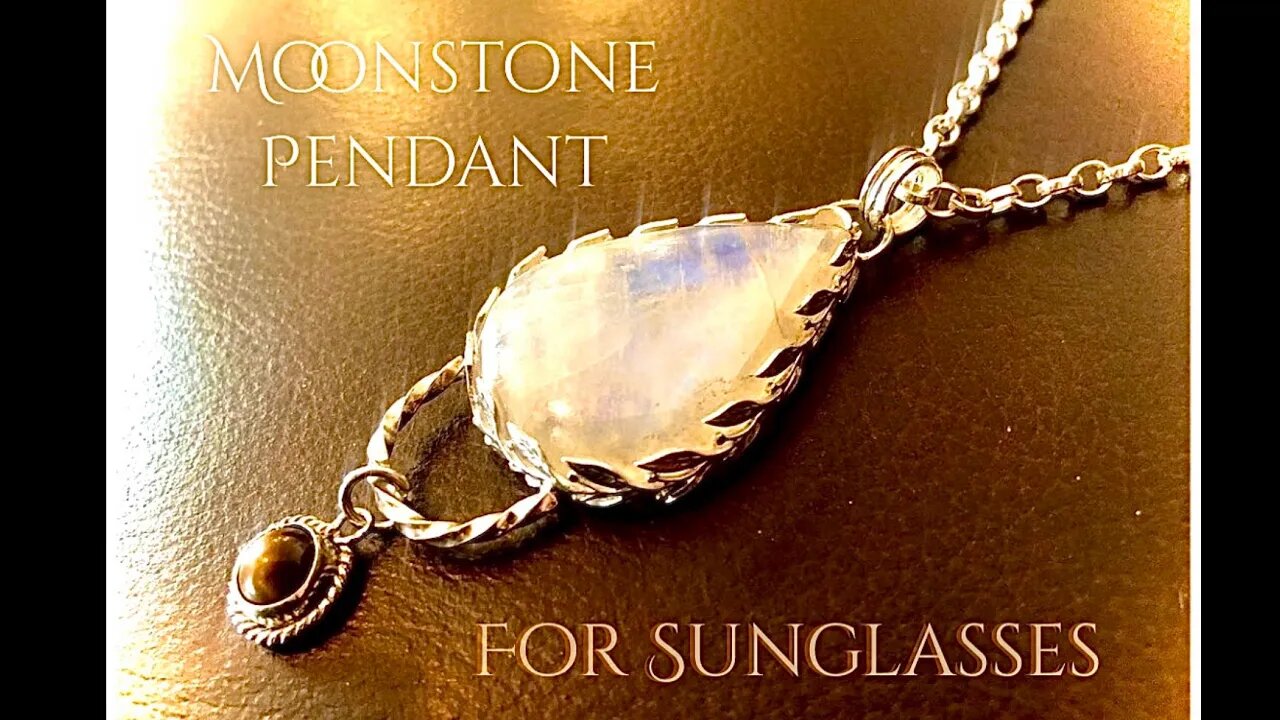 How to make an open backed silver bezel pendant. Moonstone & Tigers Eye. Eyeglass holder.