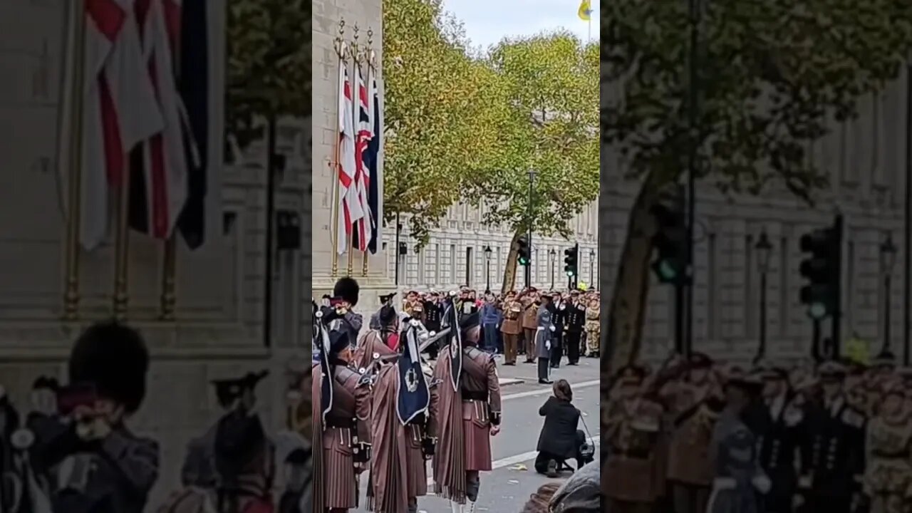 Silence for the war dead THE KINGS GUARDS at the Cenotaph #london