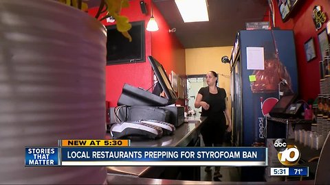 San Diego restaurants prepping for styrofoam ban