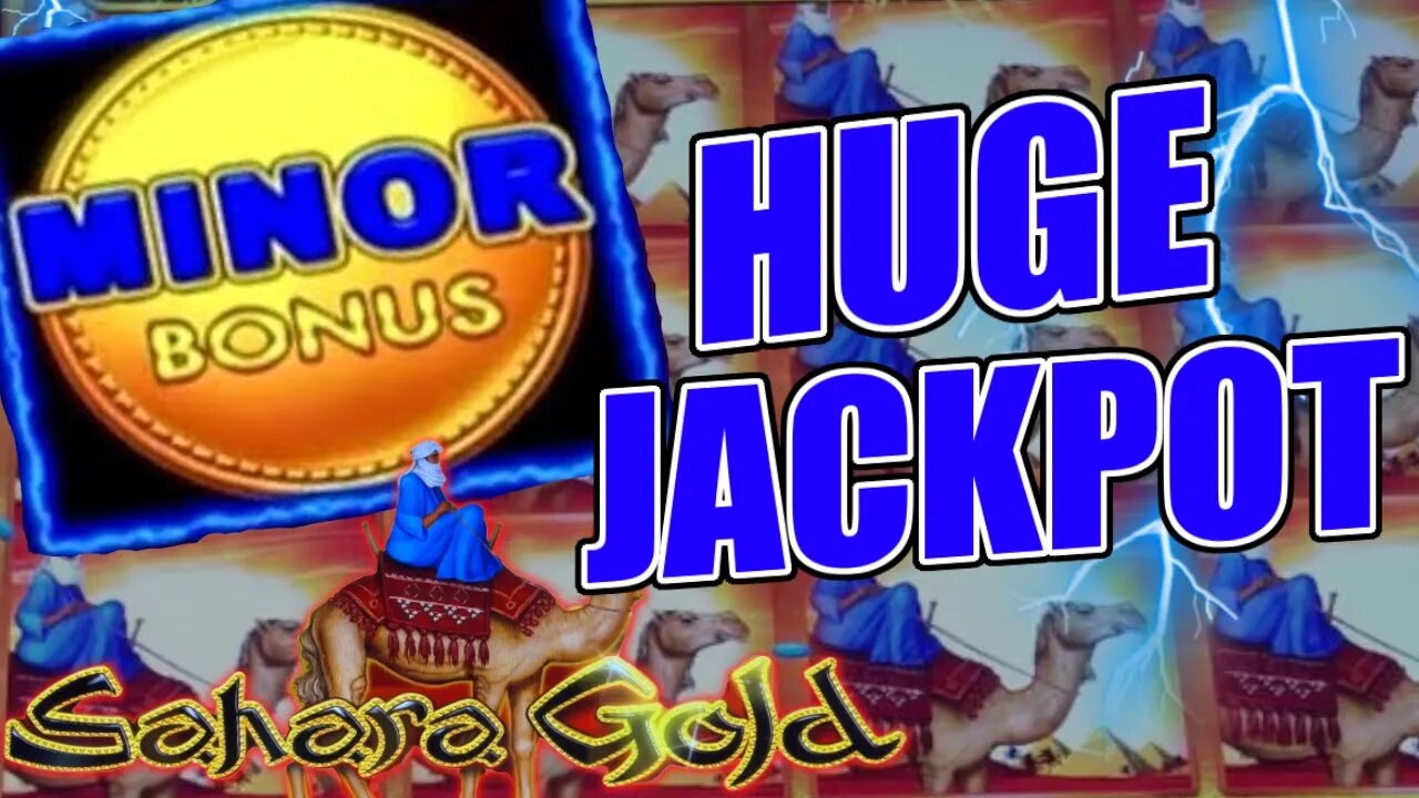 WHEN THAT MASSIVE MINOR DROPS! HUGE JACKPOT on SAHARA GOLD HIGH LIMIT Slot Machine!